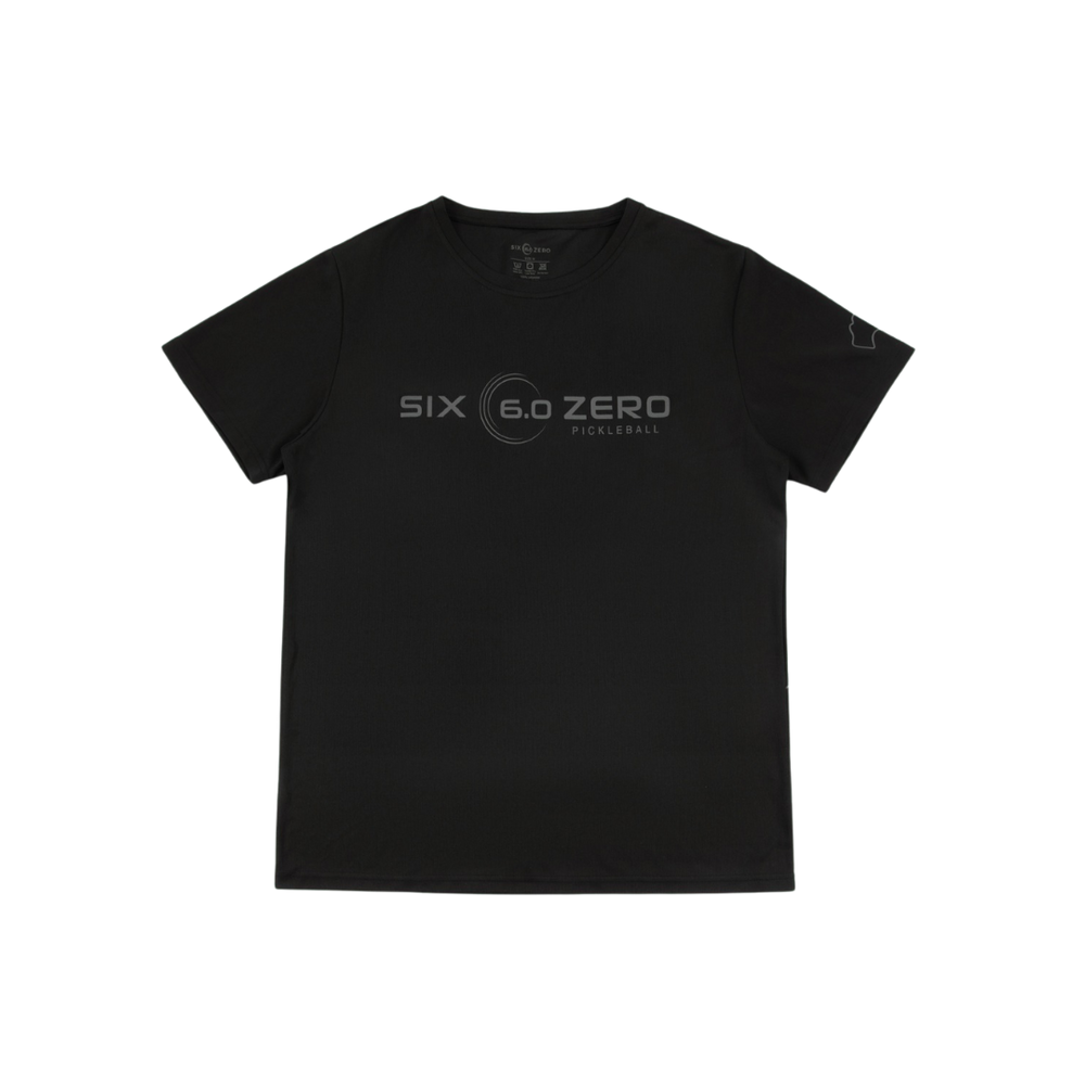 Six Zero Performance Sport Shirt - Gem Series Black Diamond Black and Grey Logo