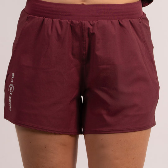 Womens Performance Short Burgundy with White Logo