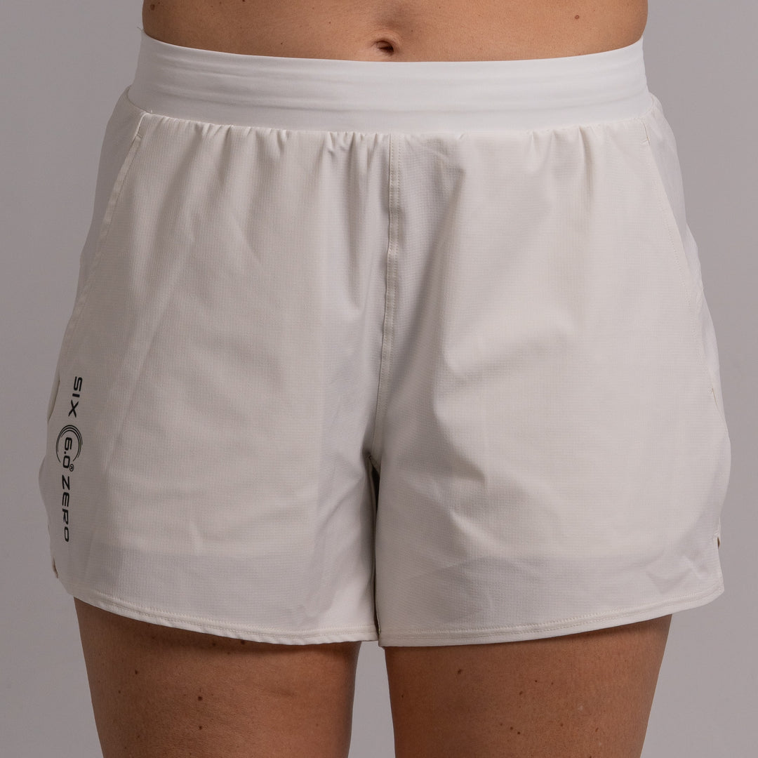 Womens Performance Short Chalk with Black Logo