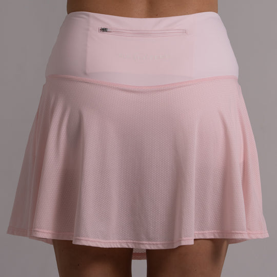 Womens Performance Court Skirt Barely Pink with Black Logo